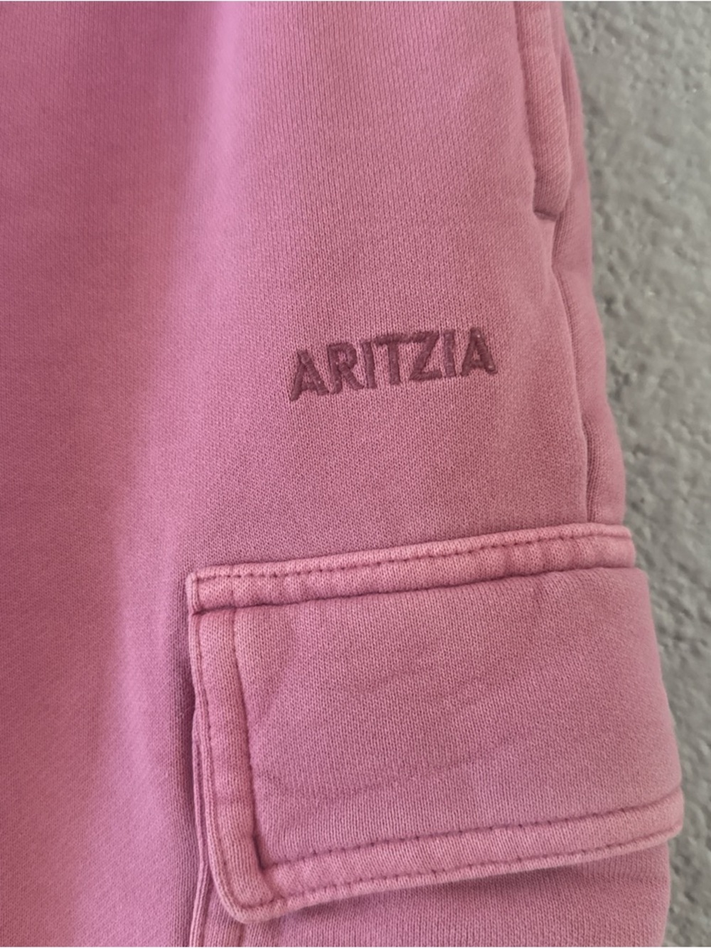 Aritzia Pink Sweatfleece Cargo Pants
